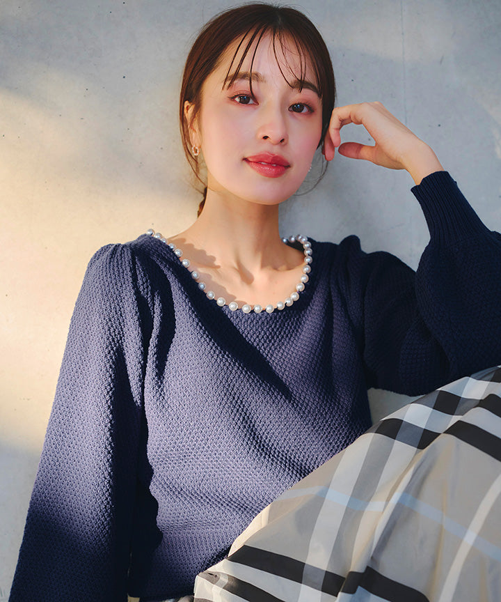 【甘派ママの着るだけニットで決まる、時短オシャレ】