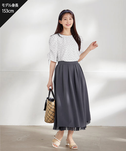 ボリュームスリーブリボンブラウス