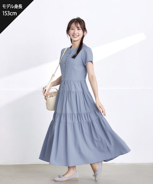 【アウトレット】ティアードシャツワンピース