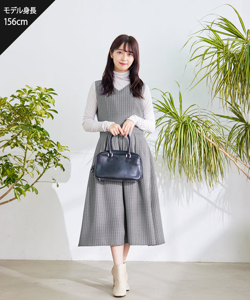 【アウトレット】ツイードタックワンピース