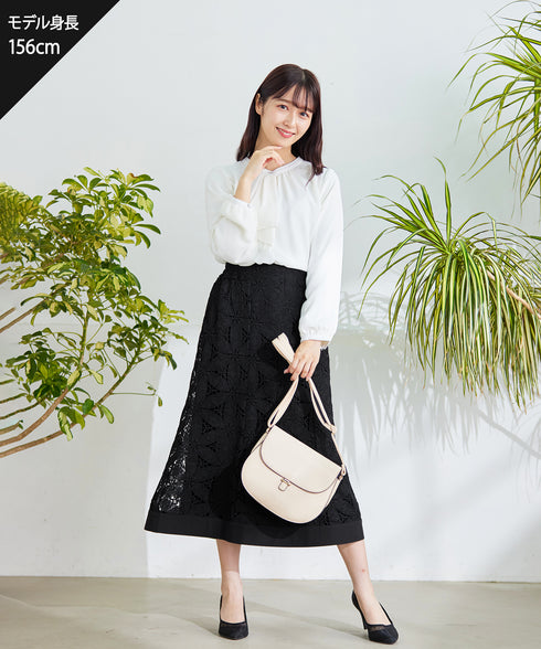 【スマート裏起毛】 ジョーゼットフリルブラウス