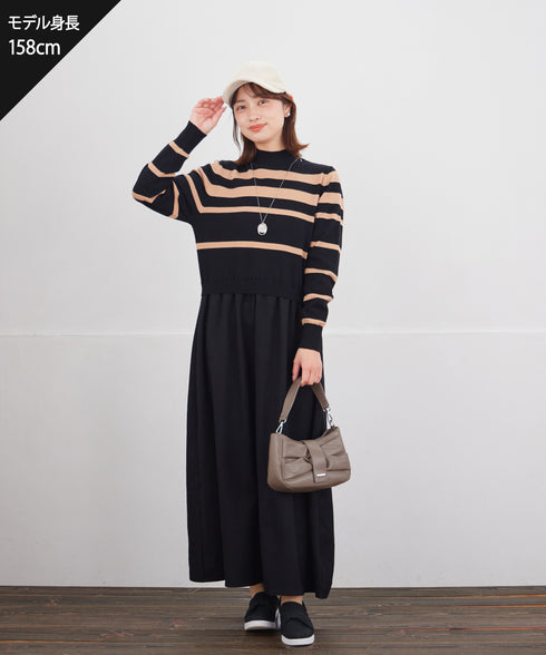 ニットドッキングワンピース