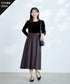 ベロア異素材ドッキングワンピース