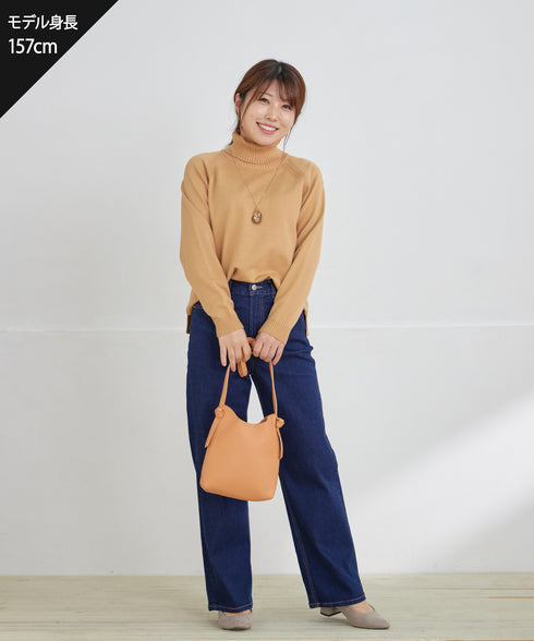 【安田美沙子さん着用】ストレッチワイドデニム