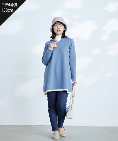 【裏起毛】 マシュマロタッチデニムパンツ