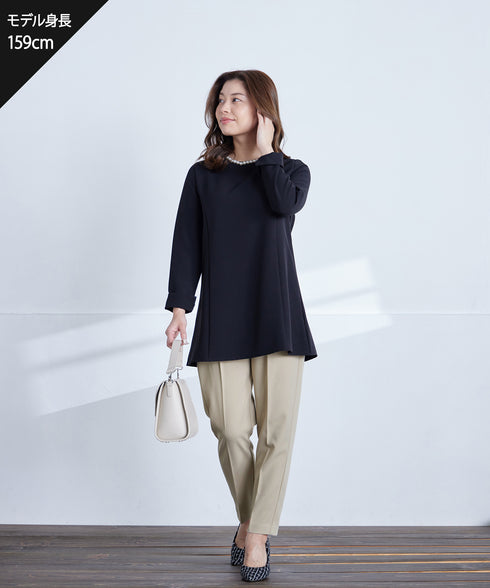 【ストレッチジョーゼット】 3WAY付け襟チュニック