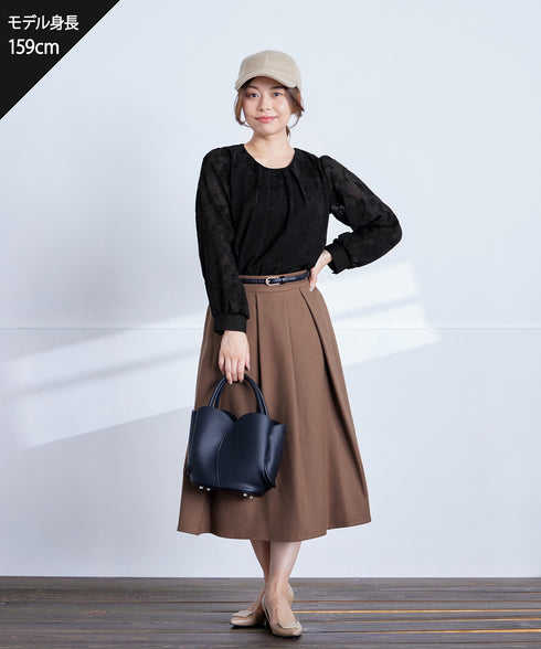 【新色追加】 ウール調タックスカート