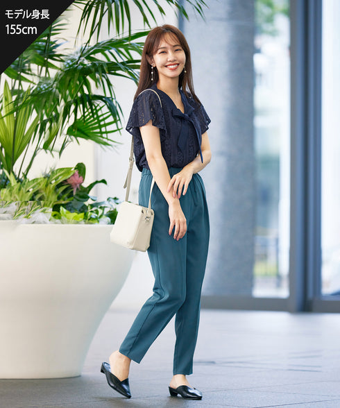 【アウトレット】ボウタイレースブラウス