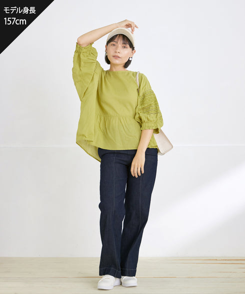 コットンエンブロイダリーブラウス