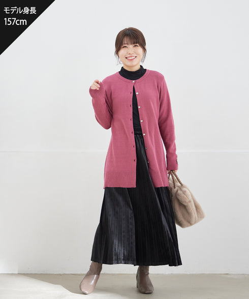 【アウトレット/ 安田美沙子さん着用】ベロアプリーツスカート