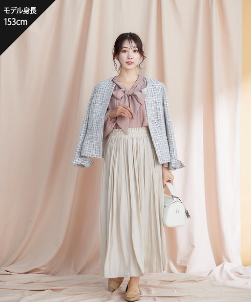 【安田美沙子さん着用】ヴィンテージサテンプリーツスカート