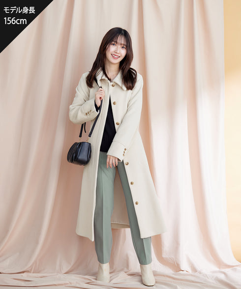 【アウトレット】フェイクウールステンカラーコート