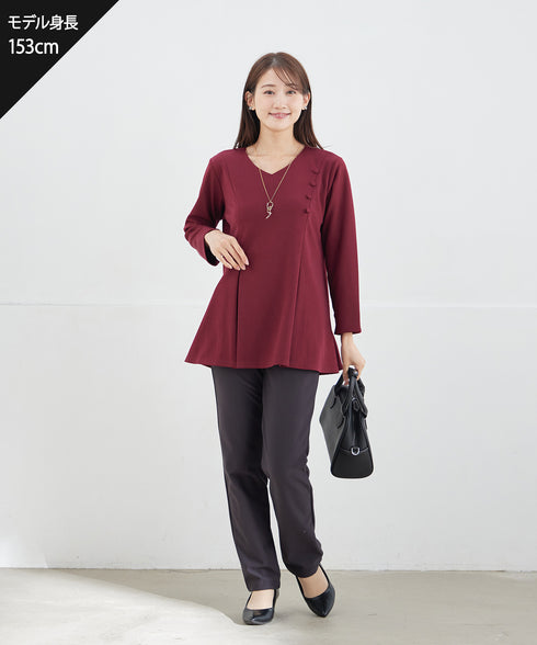 【安田美沙子さん着用・新色追加・日本製】すふれ起毛ストレートパンツ