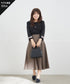 ふくれジャガードタックフレアスカート