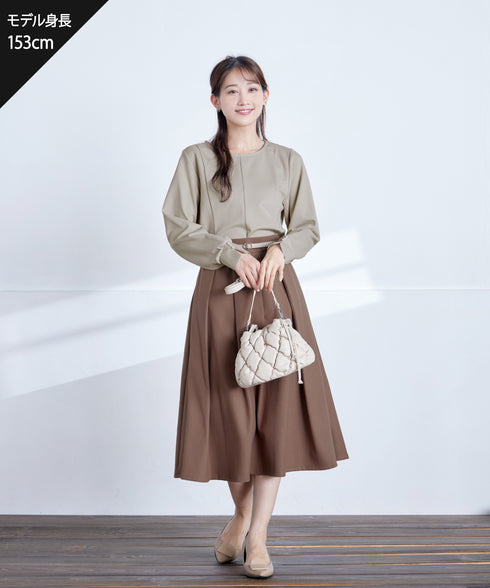 【新色追加】 ウール調タックスカート