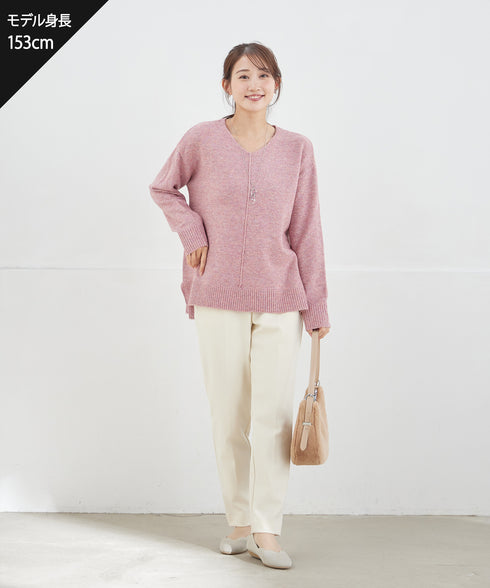 【安田美沙子さん着用】T/R両面起毛ストレッチパンツ