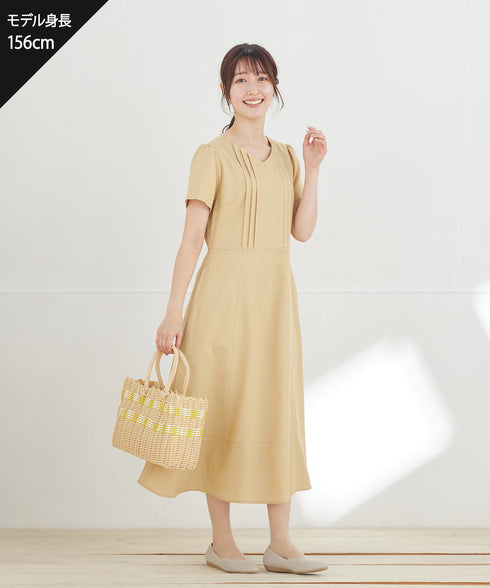 ピンタックステッチワンピース