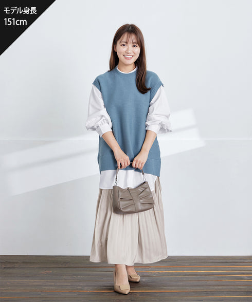 【安田美沙子さん着用】ヴィンテージサテンプリーツスカート