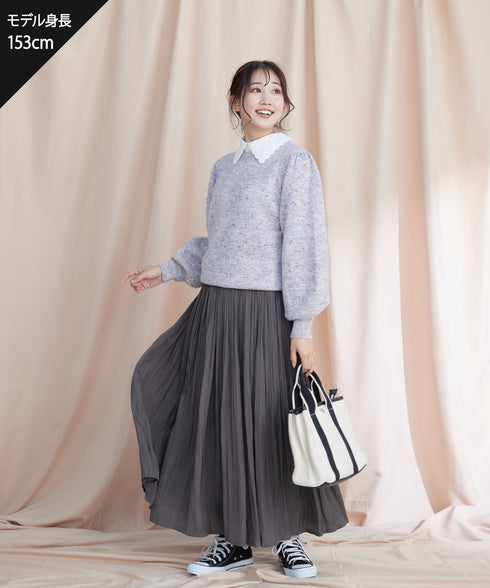 【安田美沙子さん着用】ヴィンテージサテンプリーツスカート