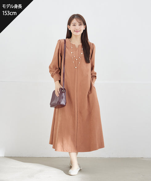 ピーチスキンAラインワンピース