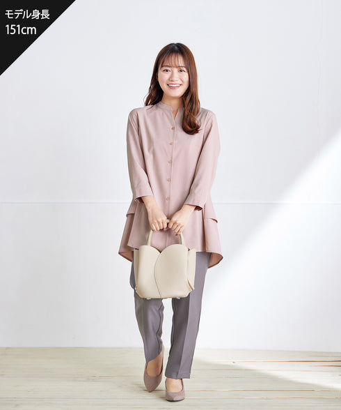 バックタックフレアシャツチュニック