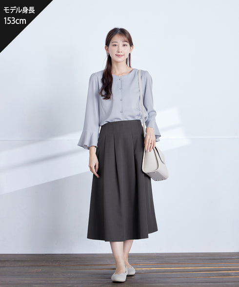 【アウトレット】ハートネックフレア袖ブラウス