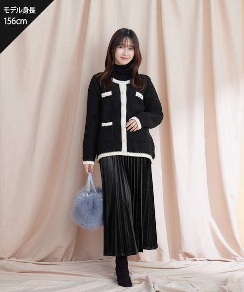 【安田美沙子さん着用】ベロアプリーツスカート