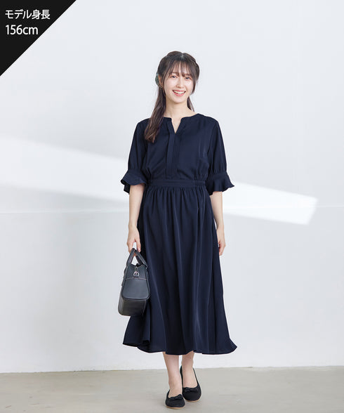 キャンディースリーブ花柄ワンピース