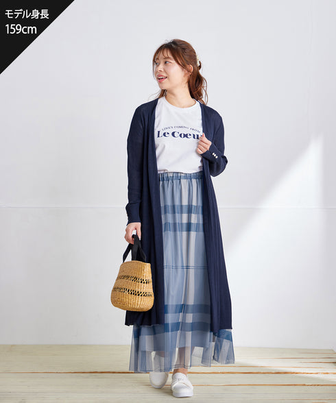 チュールレースチェックスカート