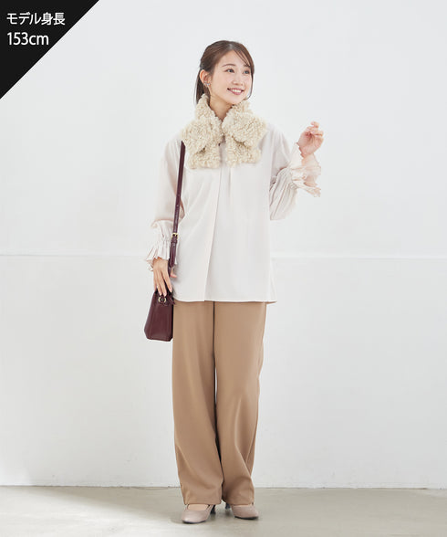 プリーツスリーブブラウス