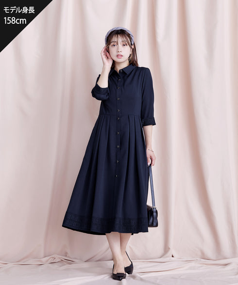 レースコンビシャツワンピース