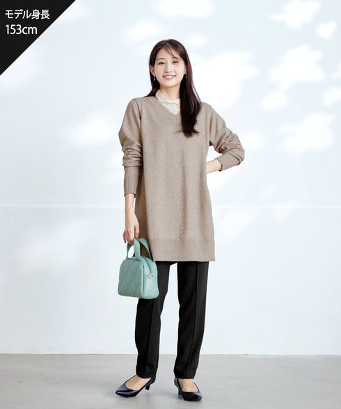 【安田美沙子さん着用 / 選べる2type】もちニットチュニック