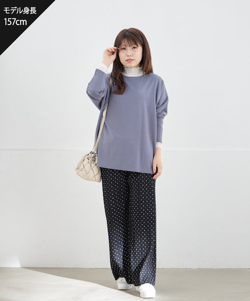 裏起毛ボックスプリーツパンツ
