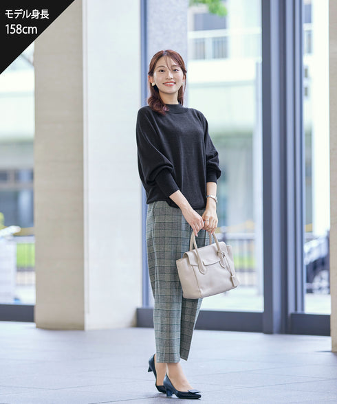 【安田美沙子さん着用】起毛チェック柄ワイドパンツ
