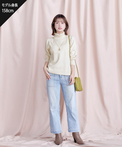 【安田美沙子さん着用 / 選べる2type】ラグランニットトップス