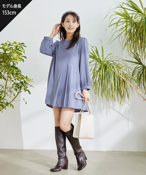 【アウトレット】 【スマート裏起毛】 アシメタックチュニックブラウス