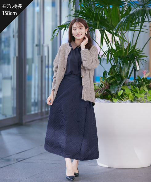 クルーネックメランジカーディガン