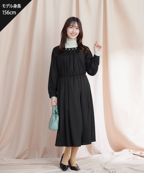 【アウトレット】タックパールワンピース