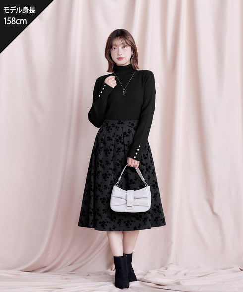 【新色追加】タートルボタンニットトップス