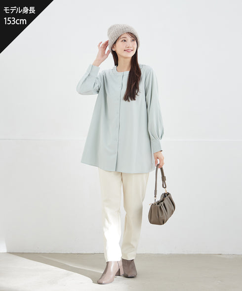 【安田美沙子さん着用】T/R両面起毛ストレッチパンツ