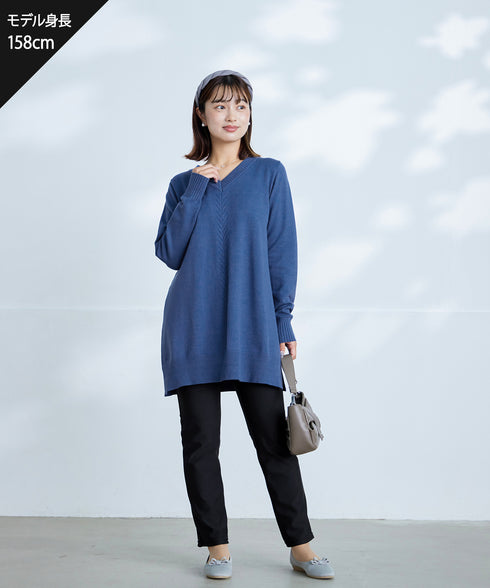 【安田美沙子さん着用 / 選べる2type】もちニットチュニック