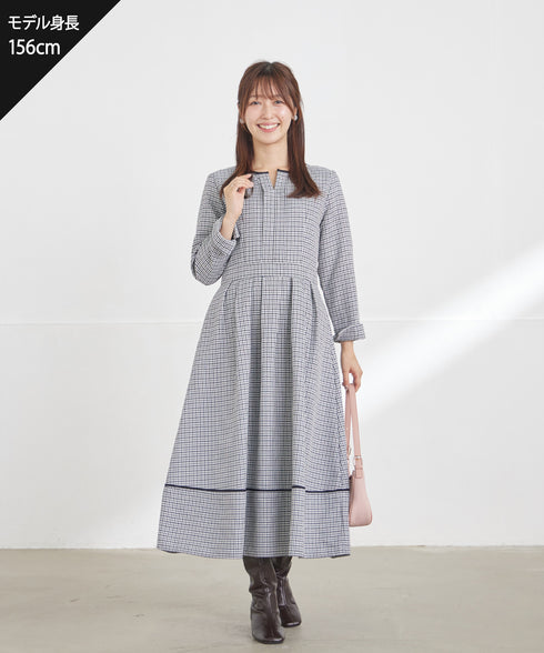 【安めぐみさん着用】チェック柄ワンピース