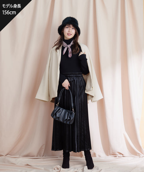 【安田美沙子さん着用】ベロアプリーツスカート