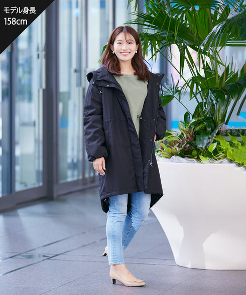 【安田美沙子さん着用】ウォーマル中綿フーデッドコート