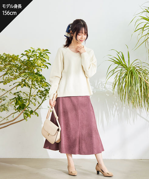 【安田美沙子さん着用 / 選べる2type】ラグランニットトップス