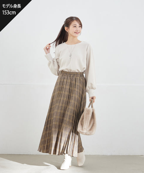 【安田美沙子さん着用】チェックプリーツスカート