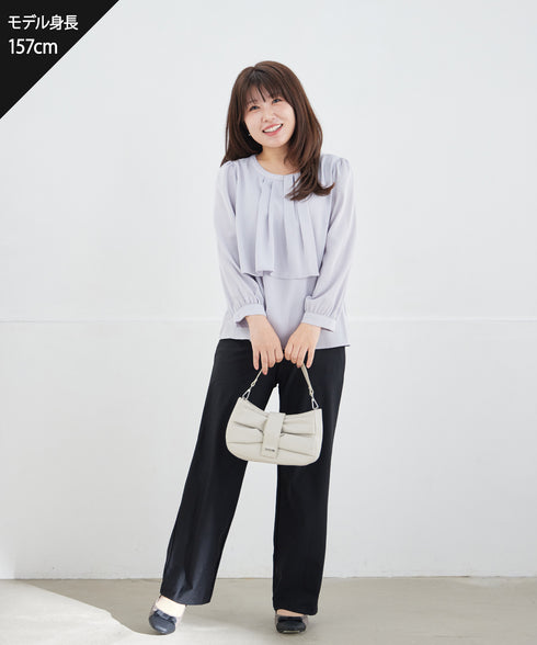 アシンメトリードレープブラウス