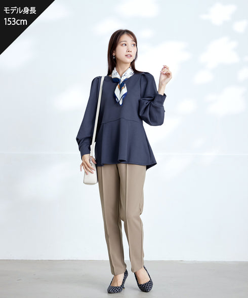 【安田美沙子さん着用 / 日本製】ジョーゼットピンタックテーパードパンツ