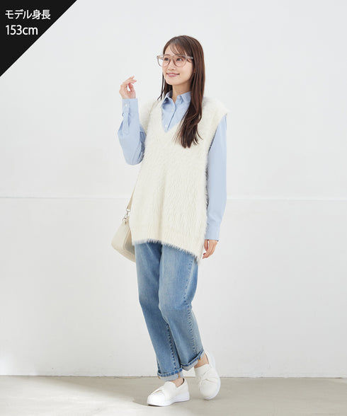 【安田美沙子さん着用】ストレッチストレートデニム