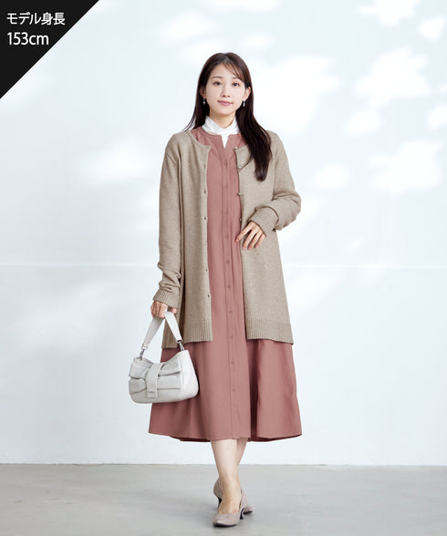 ベルト付きスキッパーシャツワンピース